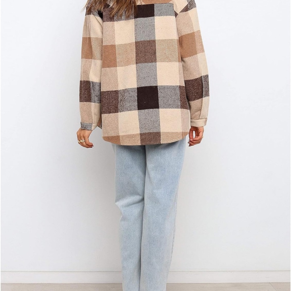 Plaid Button-Up Shacket - Picture 3 of 5